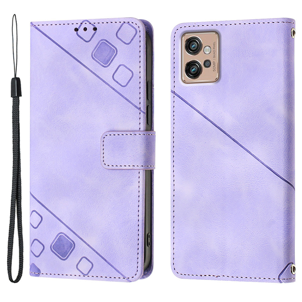 PT005 YB Imprinting Series-6 For Motorola Moto G32 4G Wallet Stand PU Leather Cover Skin Touch Phone Case PT005 YB Imprinting Series-6 For Motorola Moto G32 4G Wallet Stand PU Leather Cover Skin Touch Phone Case